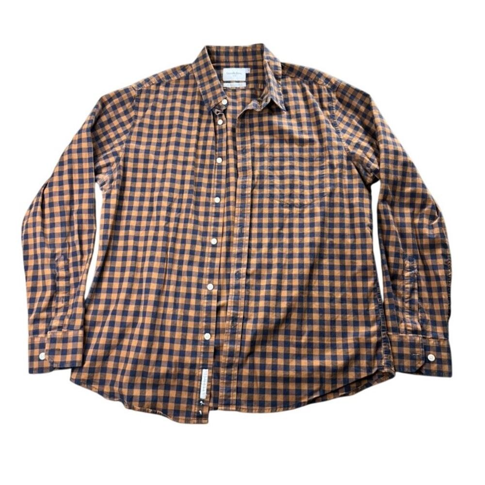 Mens Good Fellow Size Large Plaid Shirt Button Up